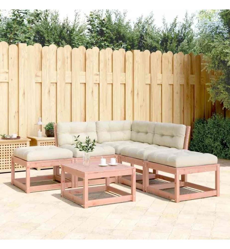 5-tlg. Garten-Sofagarnitur mit Kissen Massivholz Douglasie
