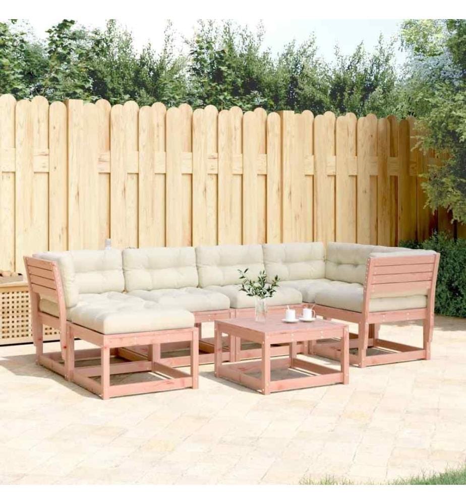 6-tlg. Garten-Sofagarnitur mit Kissen Massivholz Douglasie