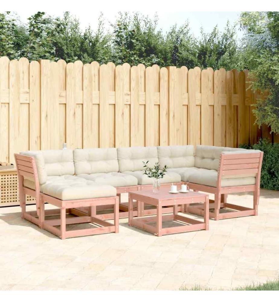 6-tlg. Garten-Sofagarnitur mit Kissen Massivholz Douglasie