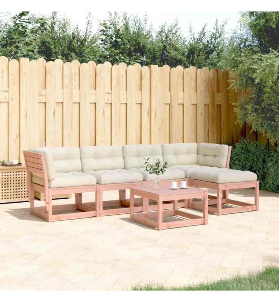 5-tlg. Garten-Sofagarnitur mit Kissen Massivholz Douglasie