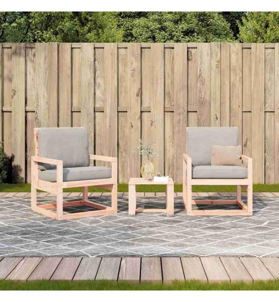 3-tlg. Garten-Lounge-Set Massivholz Douglasie