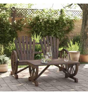 Salon de jardin 2 pcs bois de sapin massif