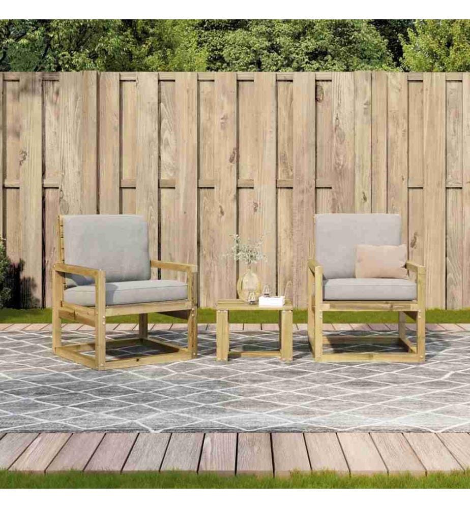3-tlg. Garten-Lounge-Set Kiefernholz Imprägniert