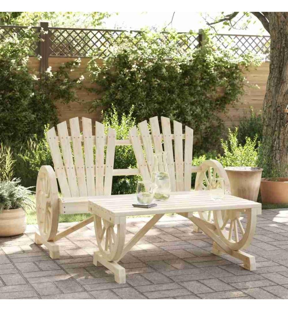 2-tlg. Garten-Lounge-Set Massivholz Tanne