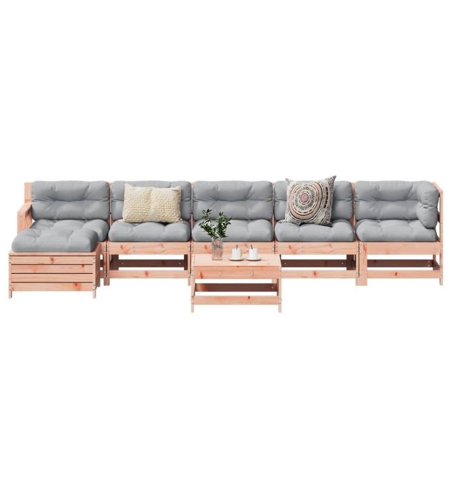 7-tlg. Garten-Lounge-Set Massivholz Douglasie