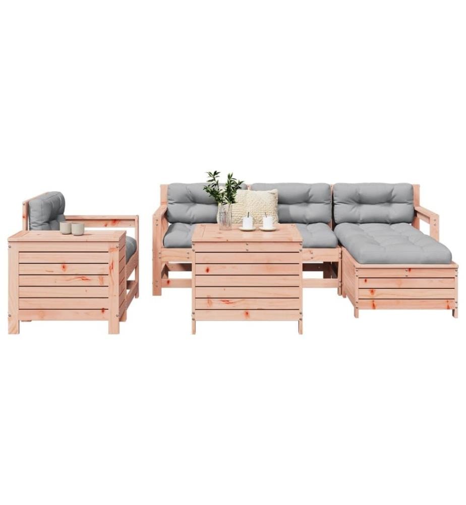 Salon de jardin 7 pcs bois massif sapin de douglas