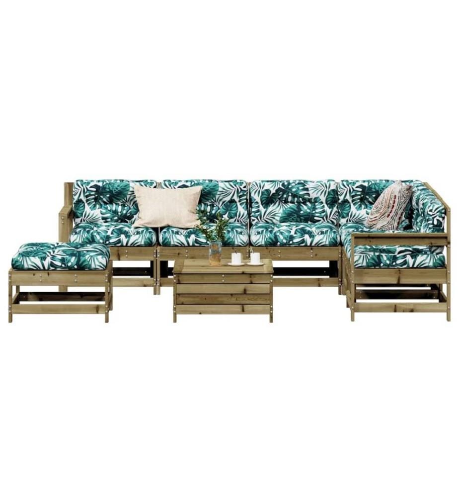 8-tlg. Garten-Lounge-Set mit Kissen Imprägniertes Kiefernholz