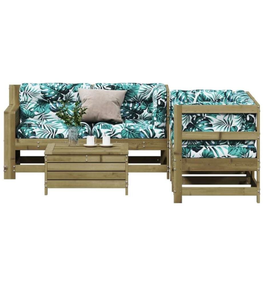 5-tlg. Garten-Lounge-Set mit Kissen Imprägniertes Kiefernholz