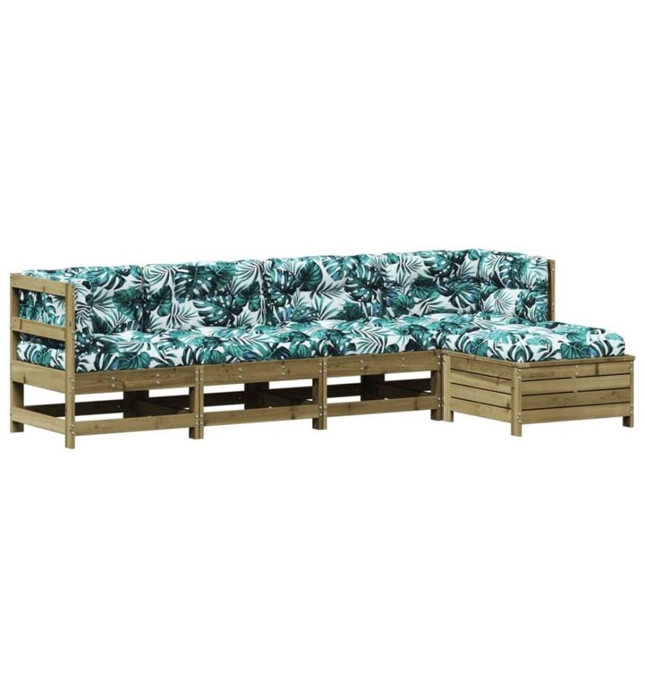 5-tlg. Garten-Lounge-Set mit Kissen Imprägniertes Kiefernholz