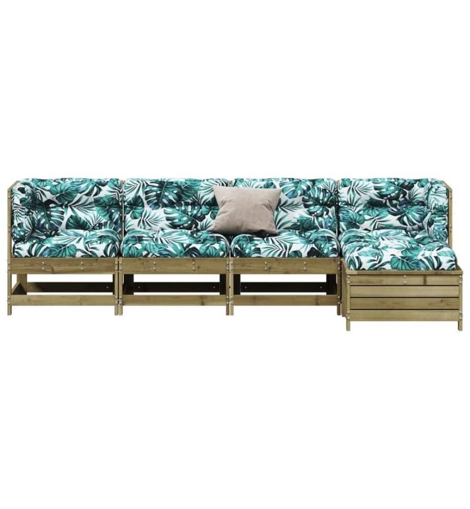 5-tlg. Garten-Lounge-Set mit Kissen Imprägniertes Kiefernholz