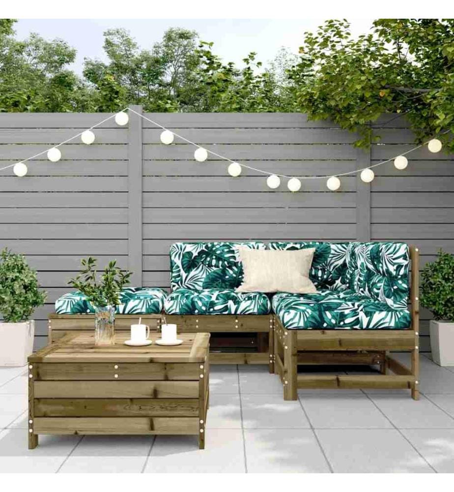 5-tlg. Garten-Lounge-Set mit Kissen Imprägniertes Kiefernholz