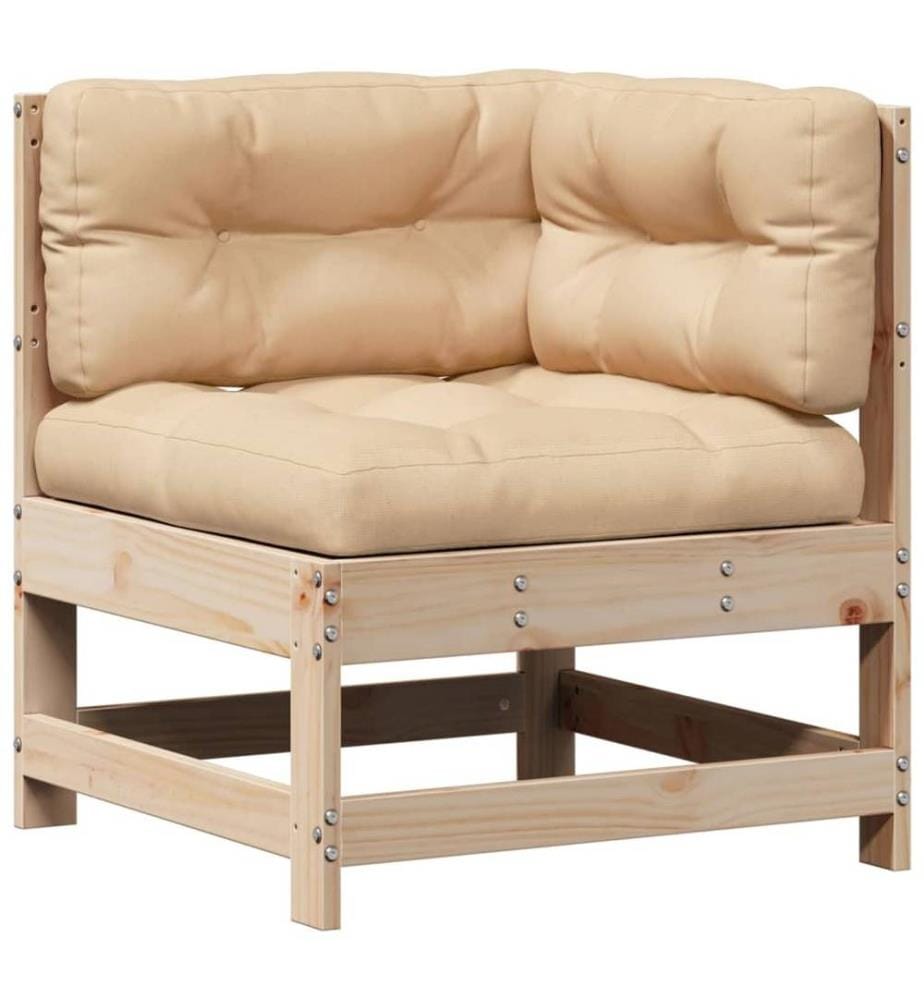 Salon de jardin 7 pcs avec coussins Bois de pin massif