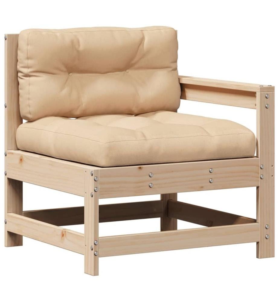 Salon de jardin 7 pcs avec coussins Bois de pin massif