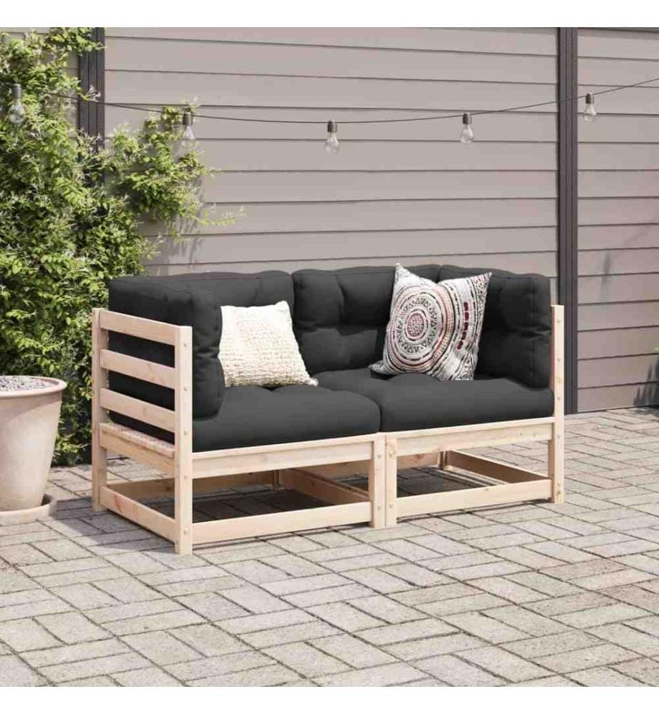 2-tlg. Garten-Sofagarnitur Massivholz Kiefer