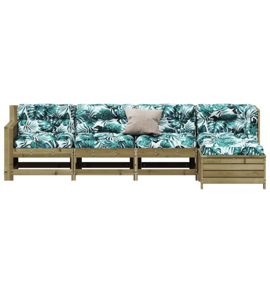 5-tlg. Garten-Lounge-Set mit Kissen Imprägniertes Kiefernholz