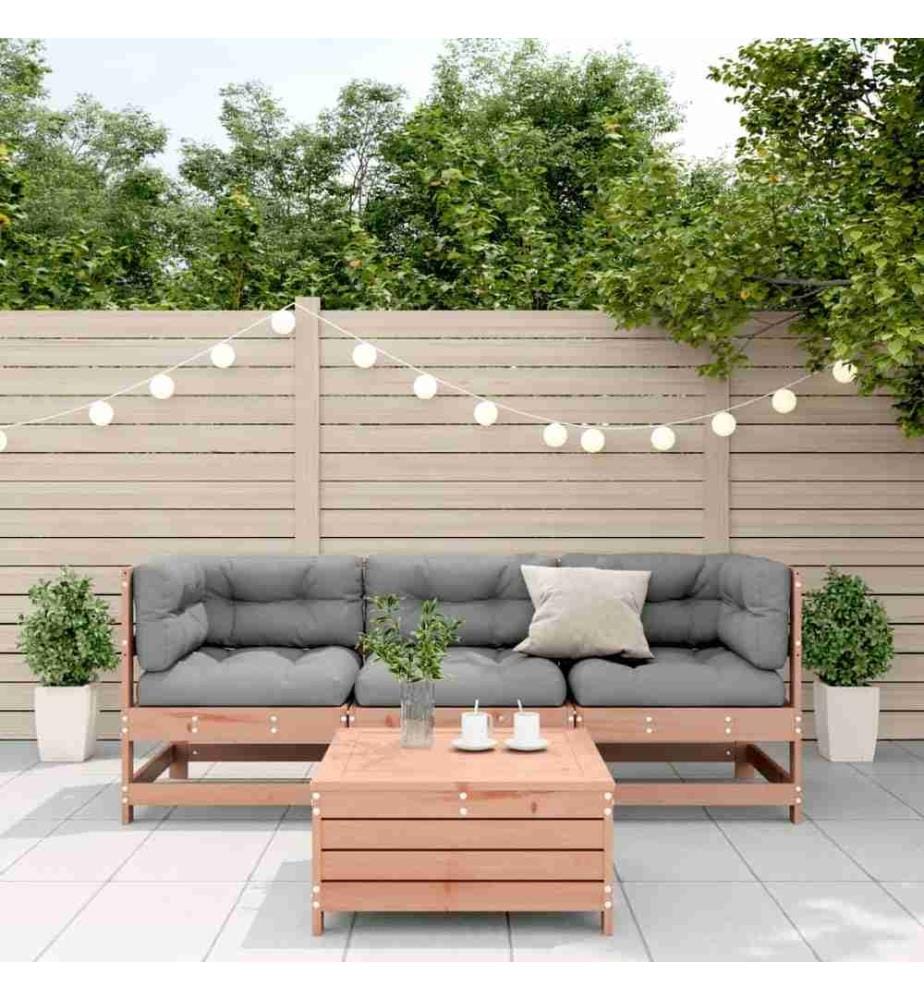 4-tlg. Garten-Lounge-Set mit Kissen Massivholz Douglasie