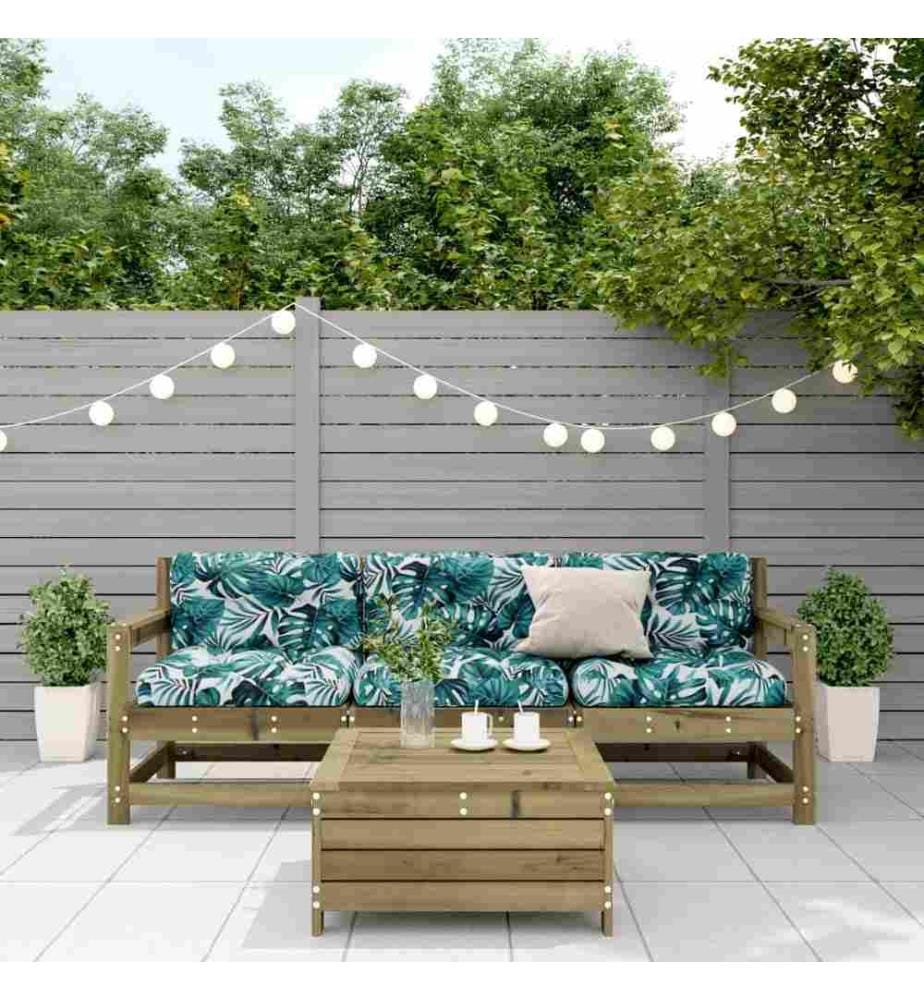4-tlg. Garten-Lounge-Set mit Kissen Kiefernholz Imprägniert