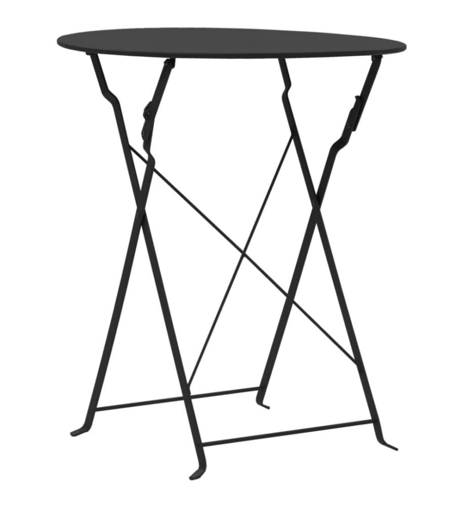 3-tlg. Bistro-Set Stahl Schwarz