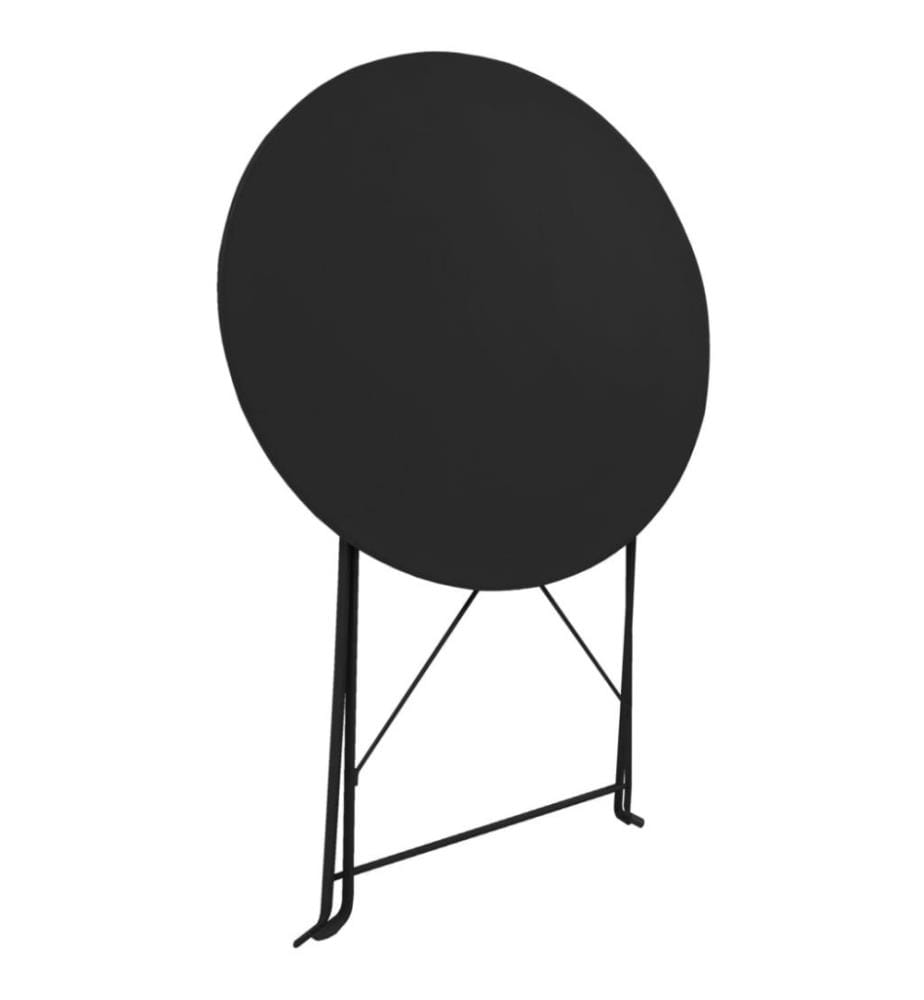 3-tlg. Bistro-Set Stahl Schwarz