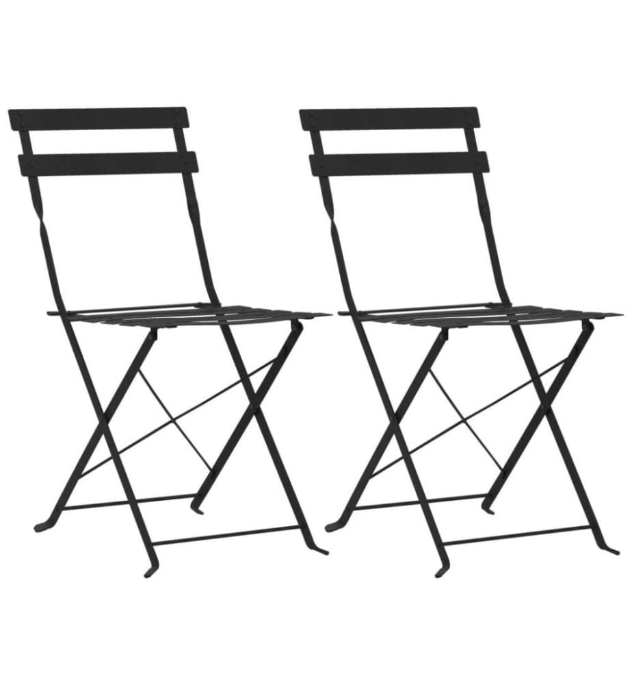 3-tlg. Bistro-Set Stahl Schwarz