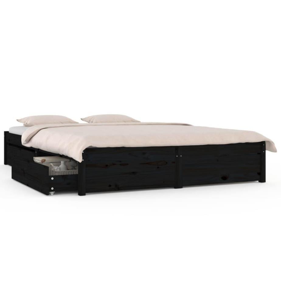 Bett mit Schubladen Schwarz 120x190 cm 4FT Small Double