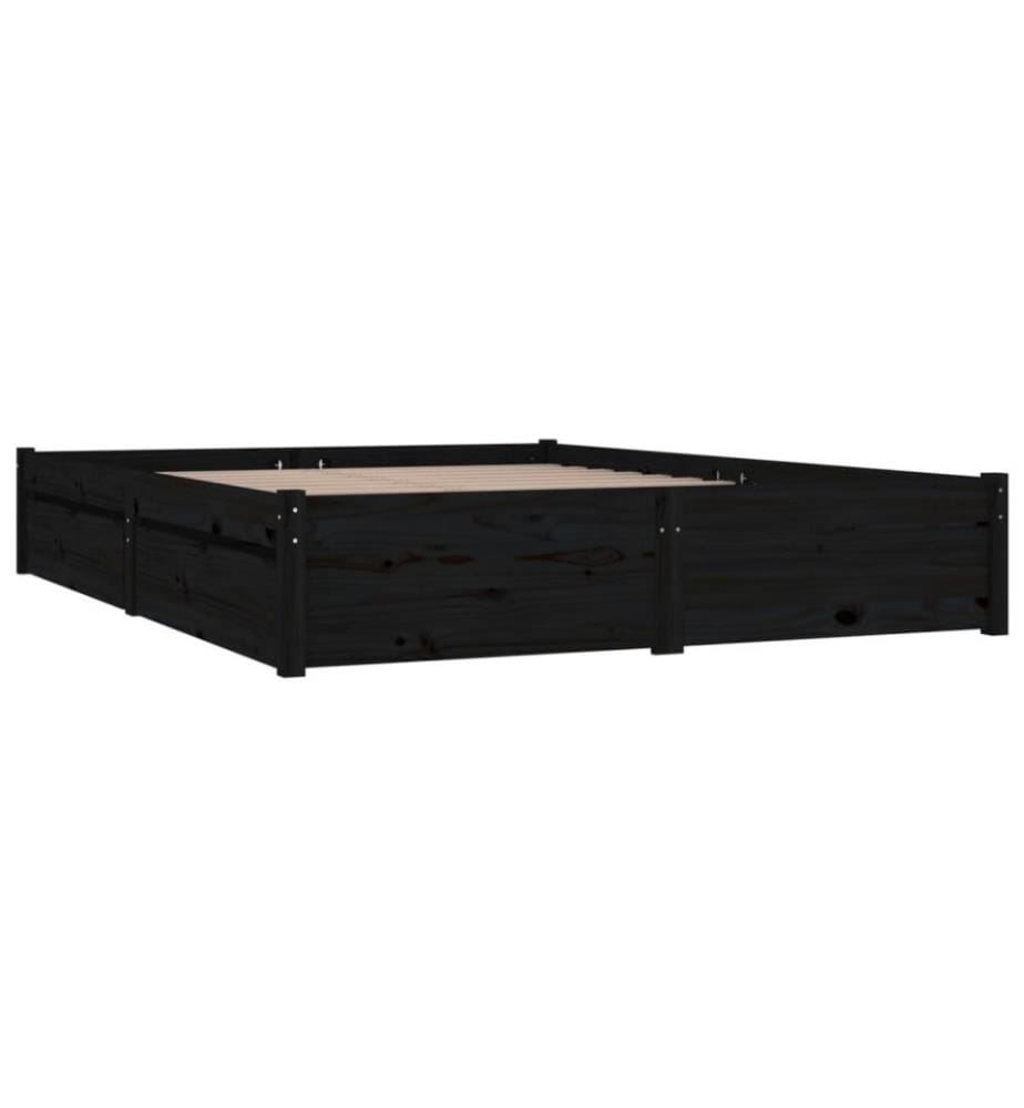 Bett mit Schubladen Schwarz 120x190 cm 4FT Small Double