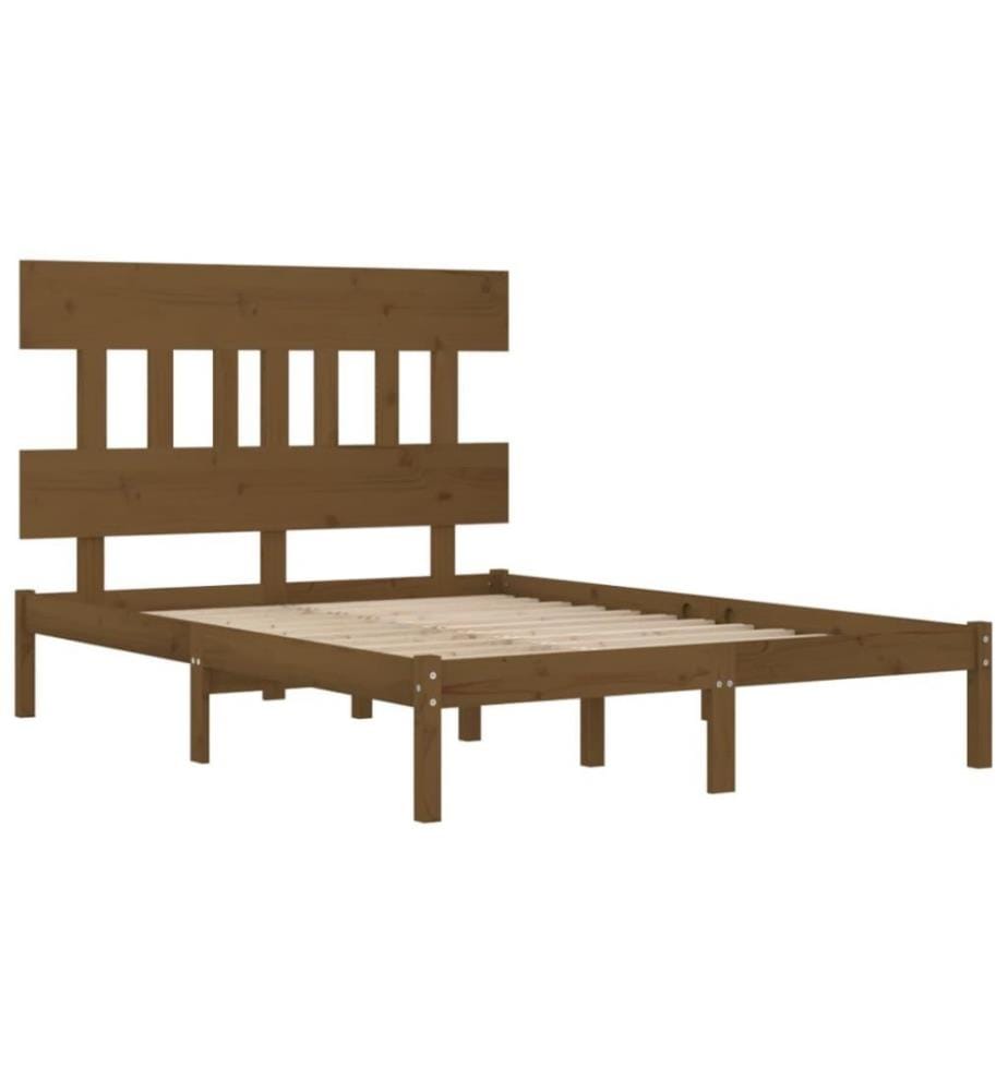 Massivholzbett Honigbraun 200x200 cm