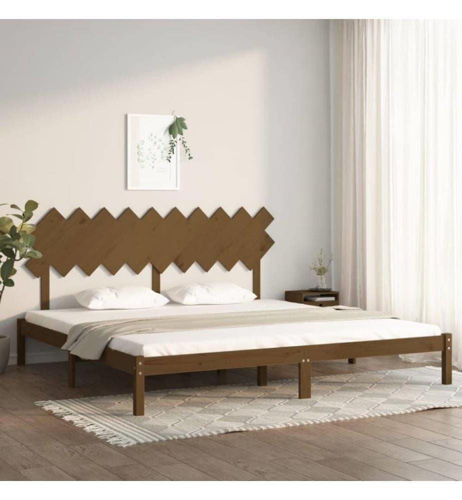 Cadre de lit Marron miel 200x200 cm Bois massif