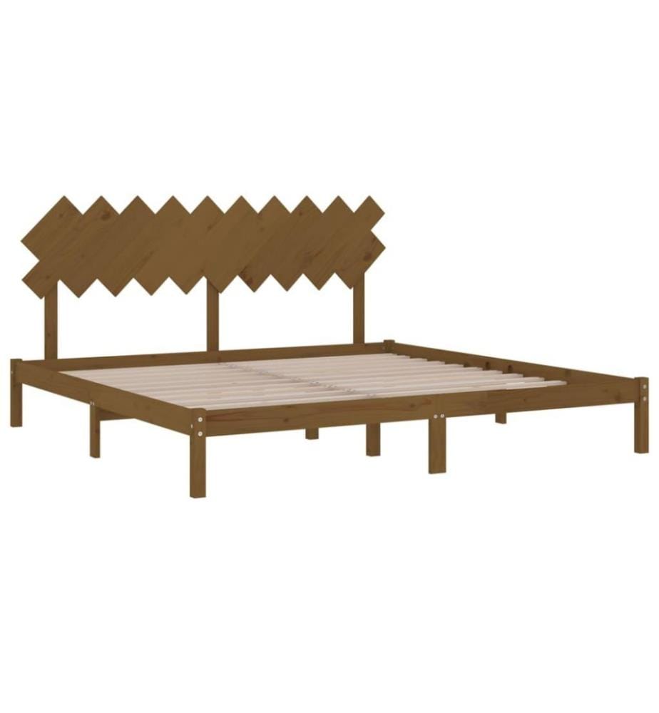 Cadre de lit Marron miel 200x200 cm Bois massif