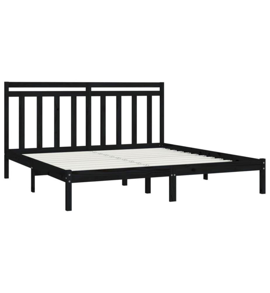 Massivholzbett Schwarz 200x200 cm