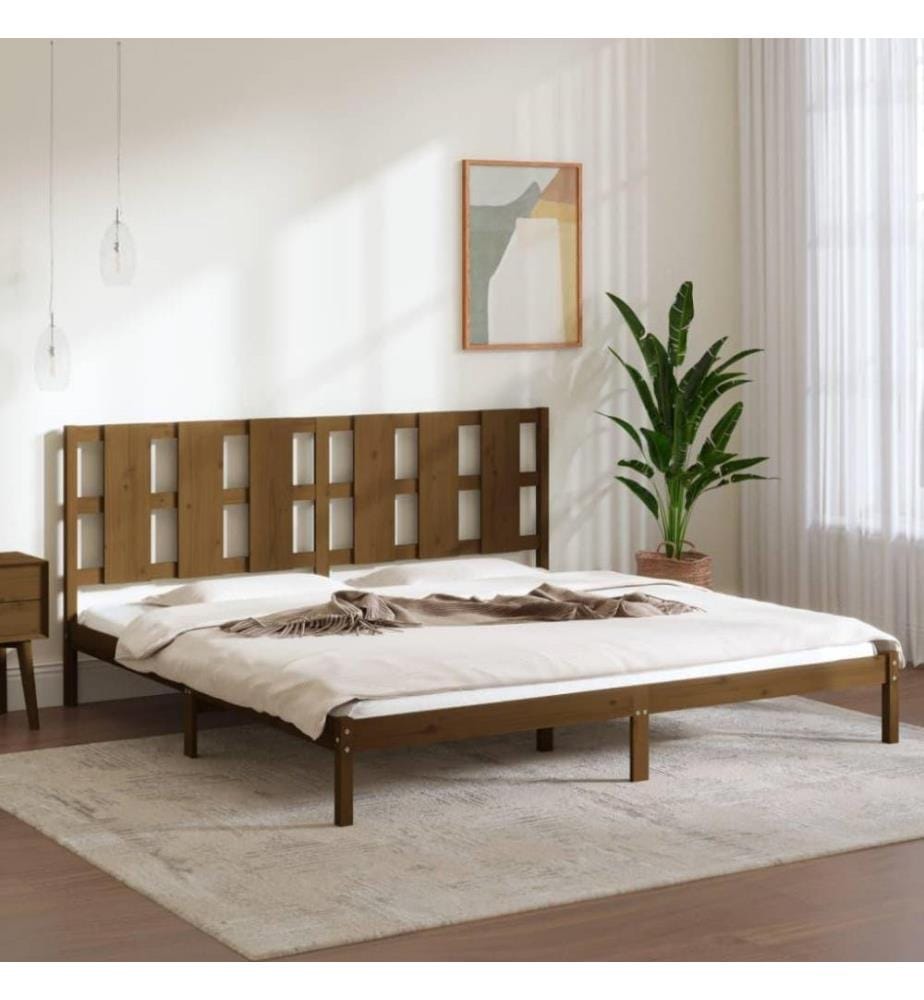 Massivholzbett Honigbraun Kiefer 200x200 cm