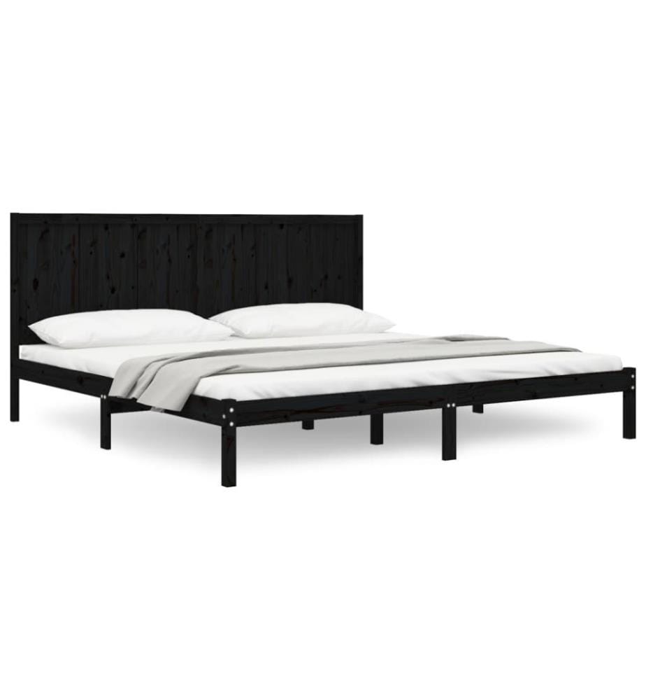 Massivholzbett Schwarz Kiefer 200x200 cm