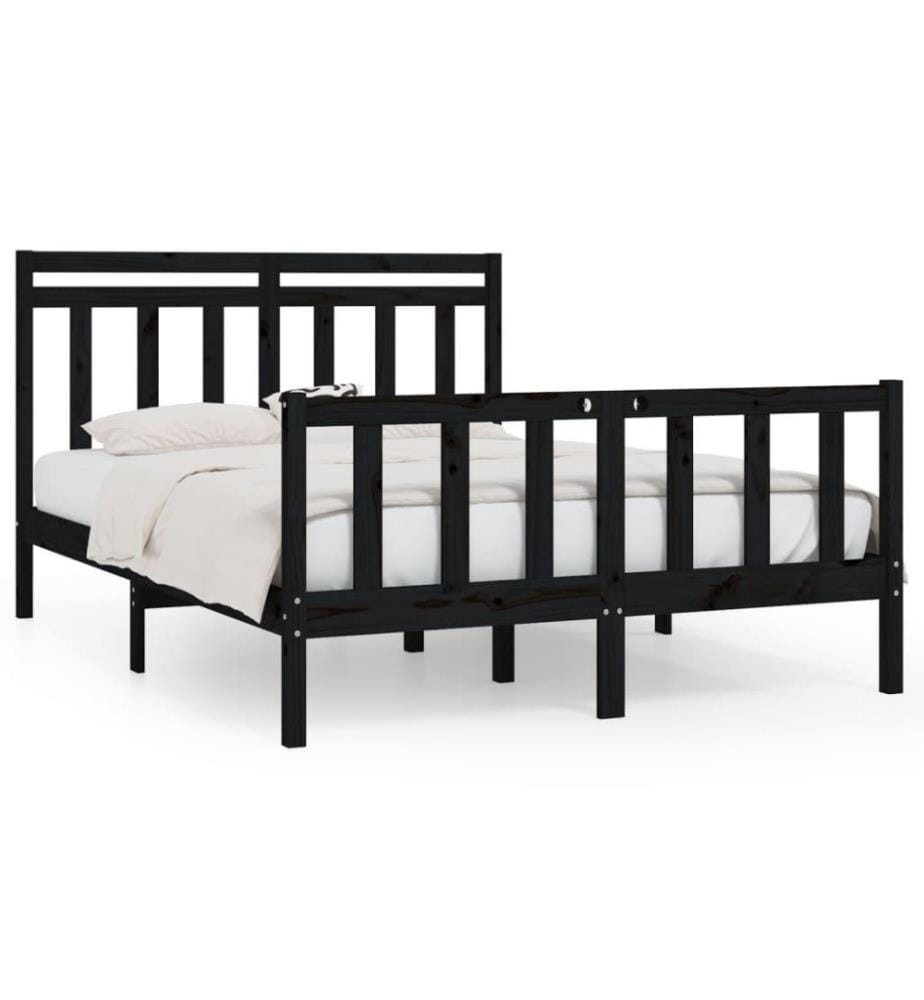 Massivholzbett Schwarz Kiefer 150x200 cm 5FT King Size