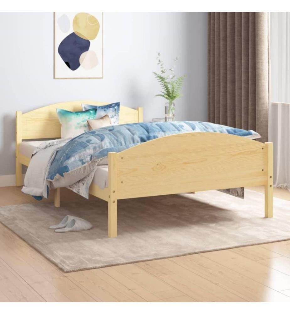 Cadre de lit Bois de pin massif 120x200 cm