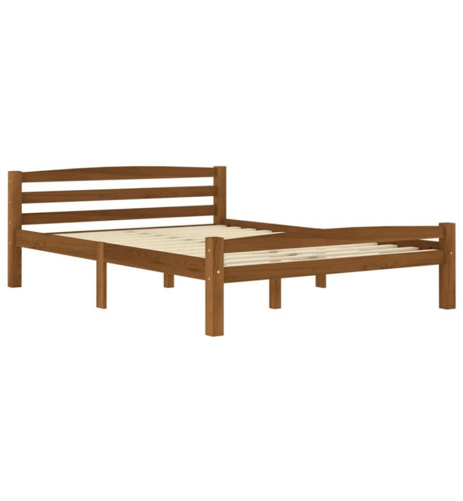 Cadre de lit Marron miel Bois de pin massif 120x200 cm