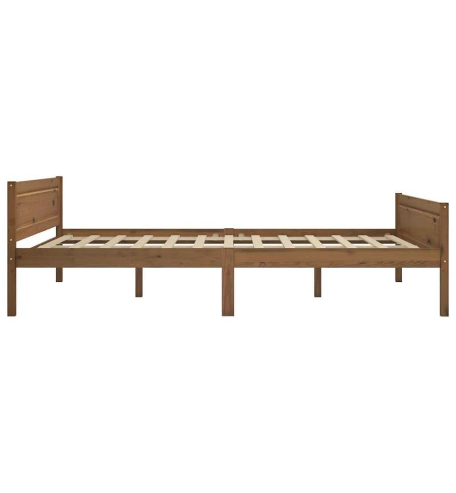 Cadre de lit Bois de pin massif Marron miel 140x200 cm
