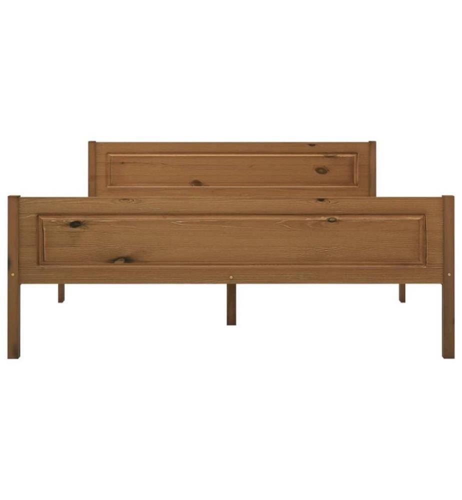 Cadre de lit Bois de pin massif Marron miel 140x200 cm