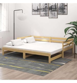 Tagesbett Ausziehbar Kiefer Massivholz 2x(90x200) cm