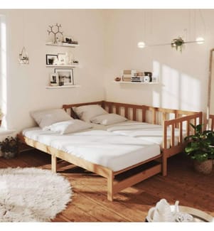 Tagesbett Ausziehbar Honigbraun Kiefer Massivholz 2x(90x200) cm