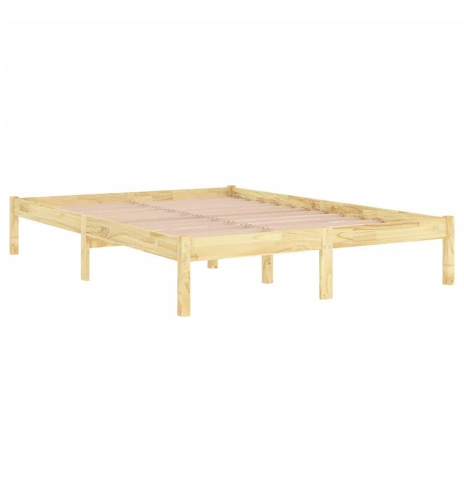 Cadre de lit Bois de pin massif 140x190 cm