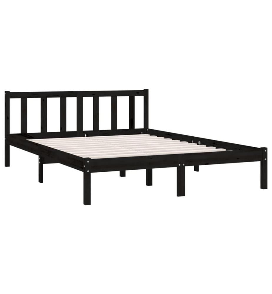 Massivholzbett Schwarz Kiefer 150x200 cm 5FT King Size