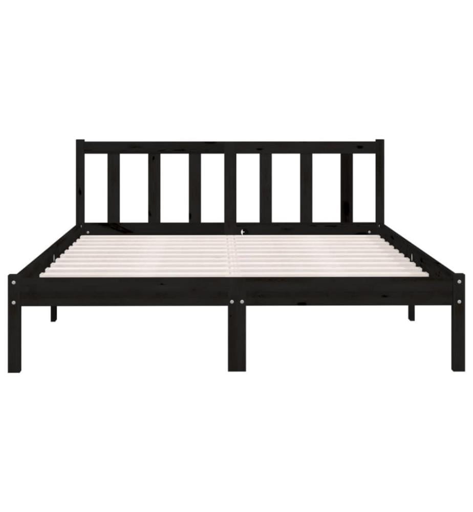 Massivholzbett Schwarz Kiefer 150x200 cm 5FT King Size