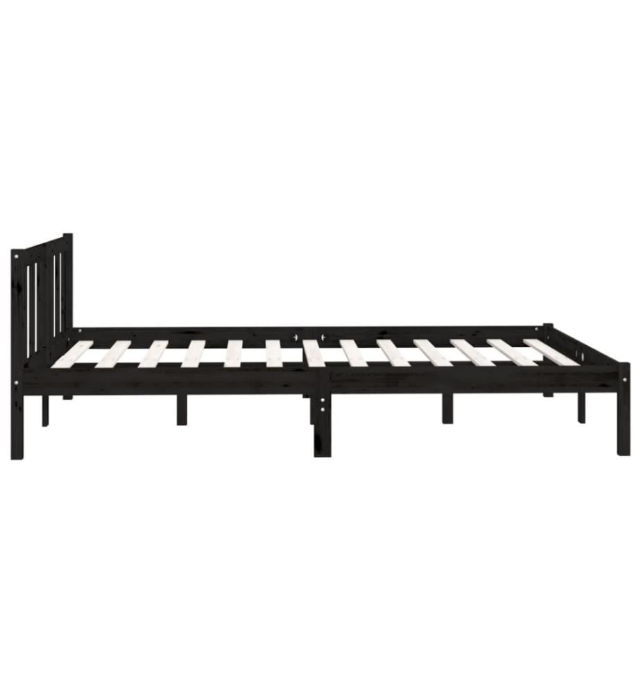 Massivholzbett Schwarz Kiefer 150x200 cm 5FT King Size
