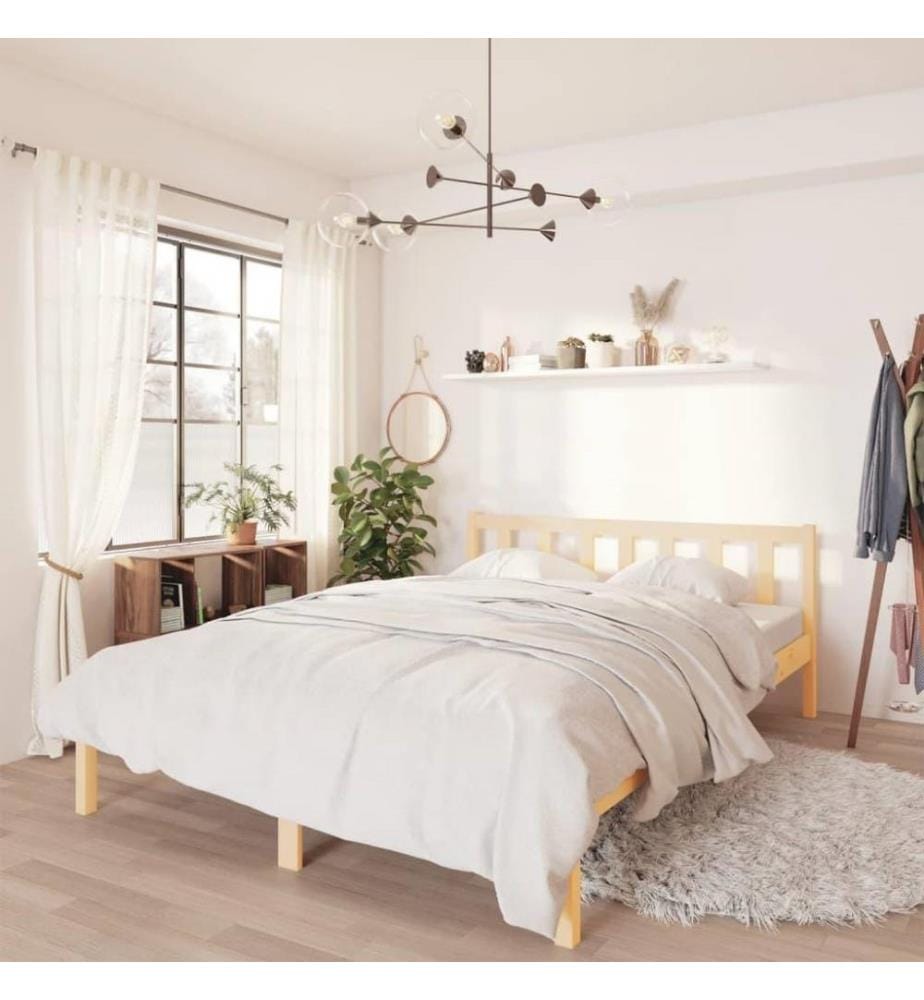 Cadre de lit Bois de pin massif 160x200 cm