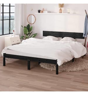 Massivholzbett Schwarz Kiefer 120x200 cm