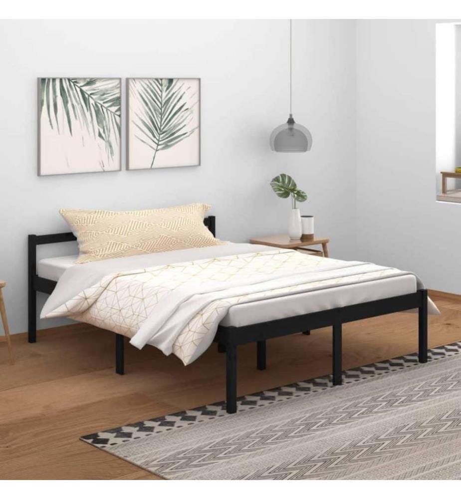 Massivholzbett Schwarz Kiefer 150x200 cm 5FT King
