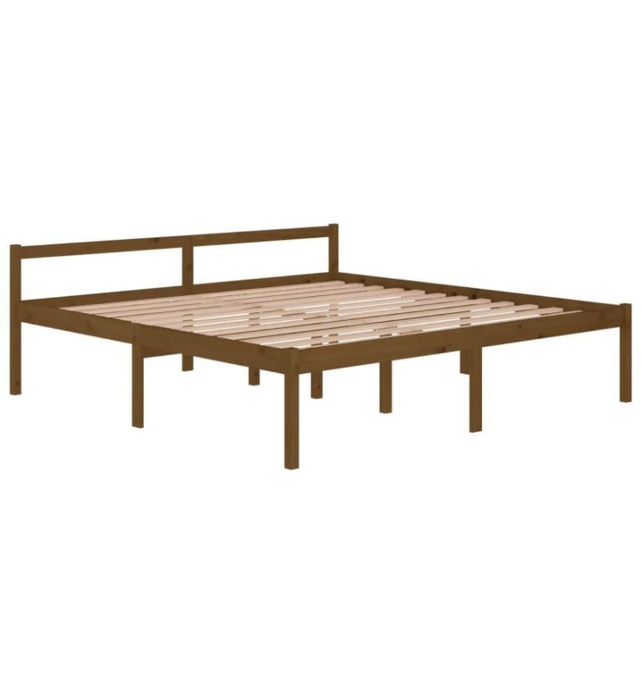 Massivholzbett Honigbraun Kiefer 200x200 cm