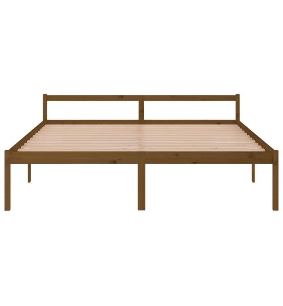 Massivholzbett Honigbraun Kiefer 200x200 cm