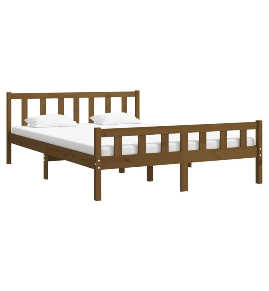 Massivholzbett Honigbraun 150x200 cm 5FT King Size