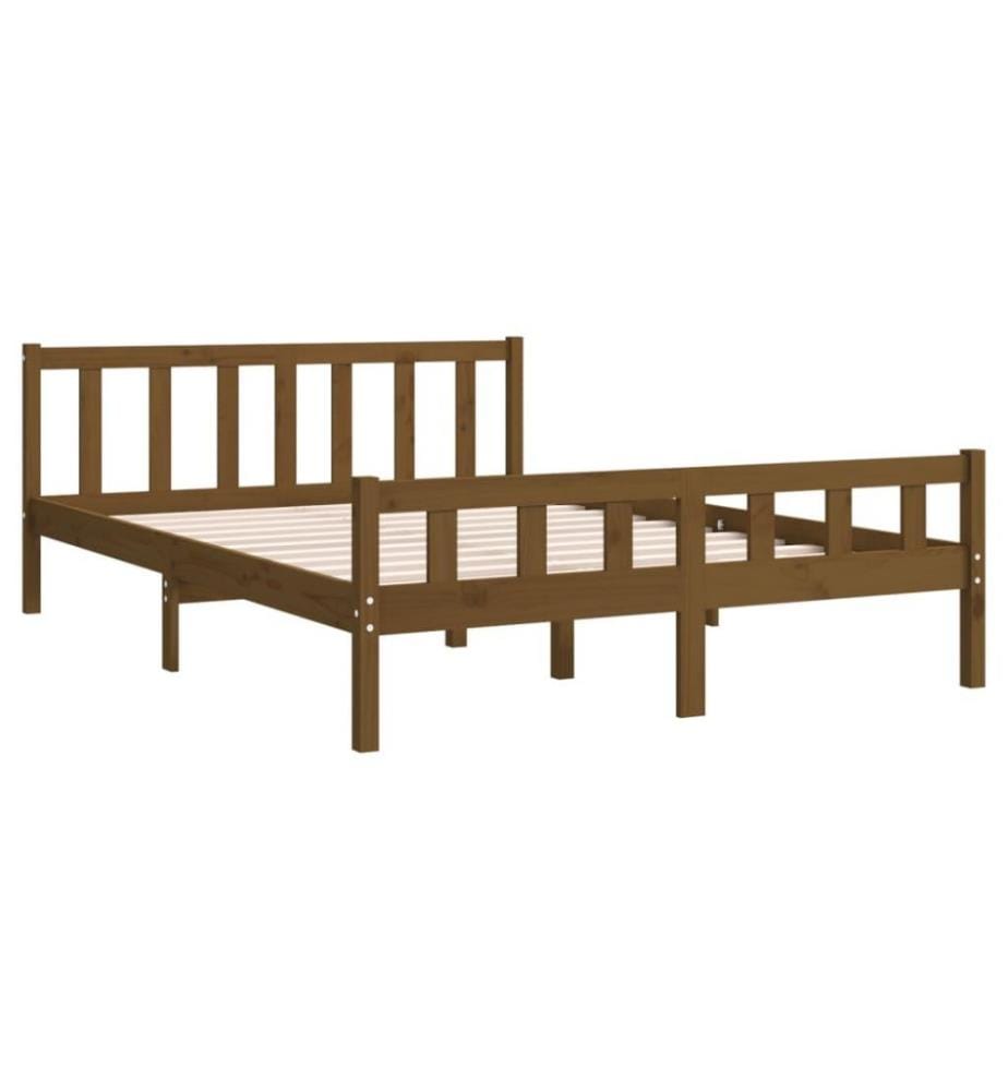 Massivholzbett Honigbraun 150x200 cm 5FT King Size